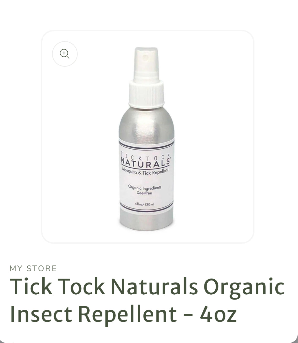 Tick Tock Naturals Organic Mosquito &amp;amp; Tick Repellent 4 oz