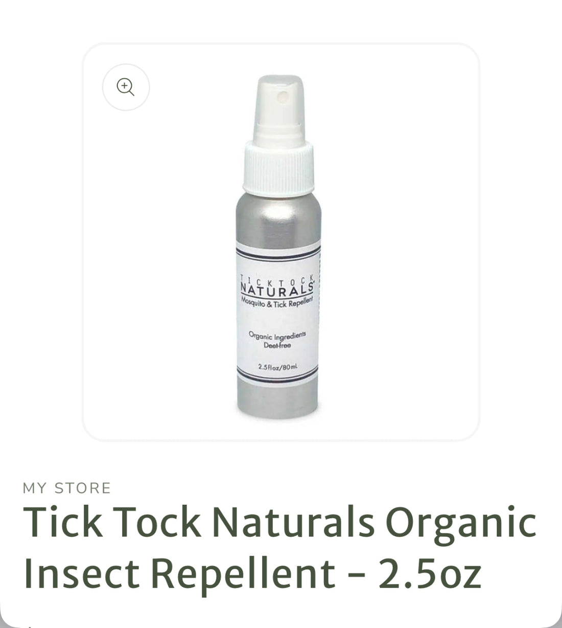 Tick Tock Naturals Organic Mosquito &amp;amp; Tick Repellent 2.5 oz
