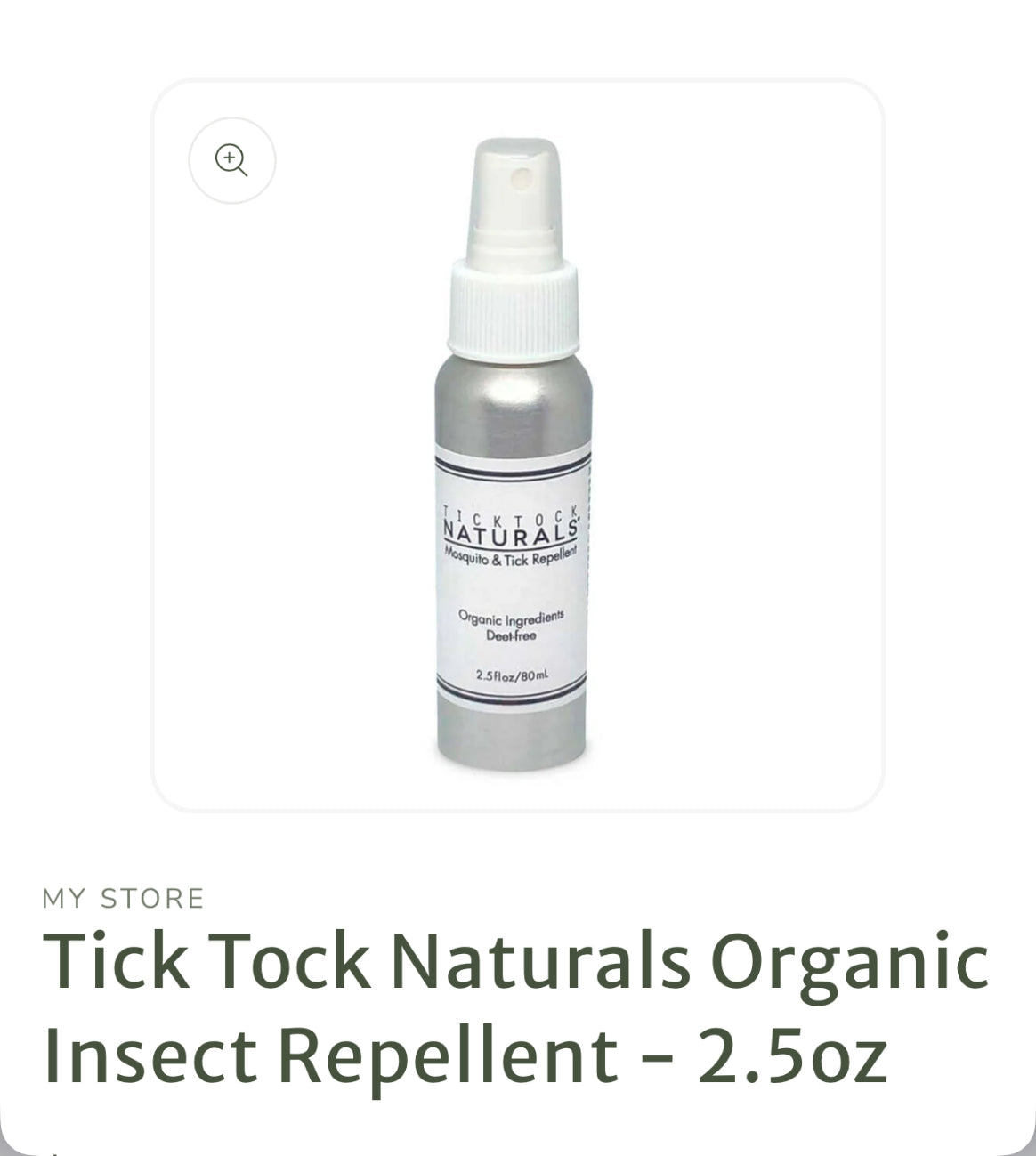 Tick Tock Naturals Organic Mosquito &amp;amp; Tick Repellent 2.5 oz