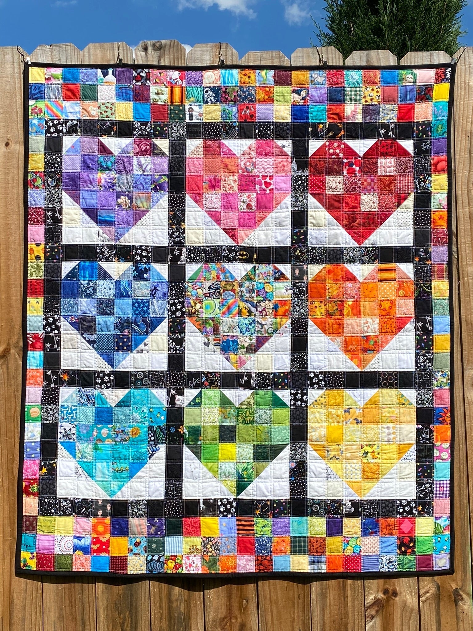 Scrappy Heart Lap Quilt