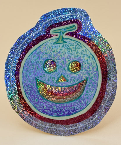 Manic Melon Jack-o-Lantern Sticker