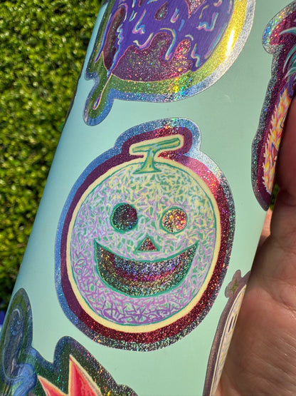 Manic Melon Jack-o-Lantern Sticker
