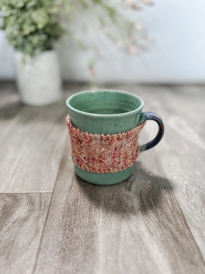 Hand-dyed merino mug cozy