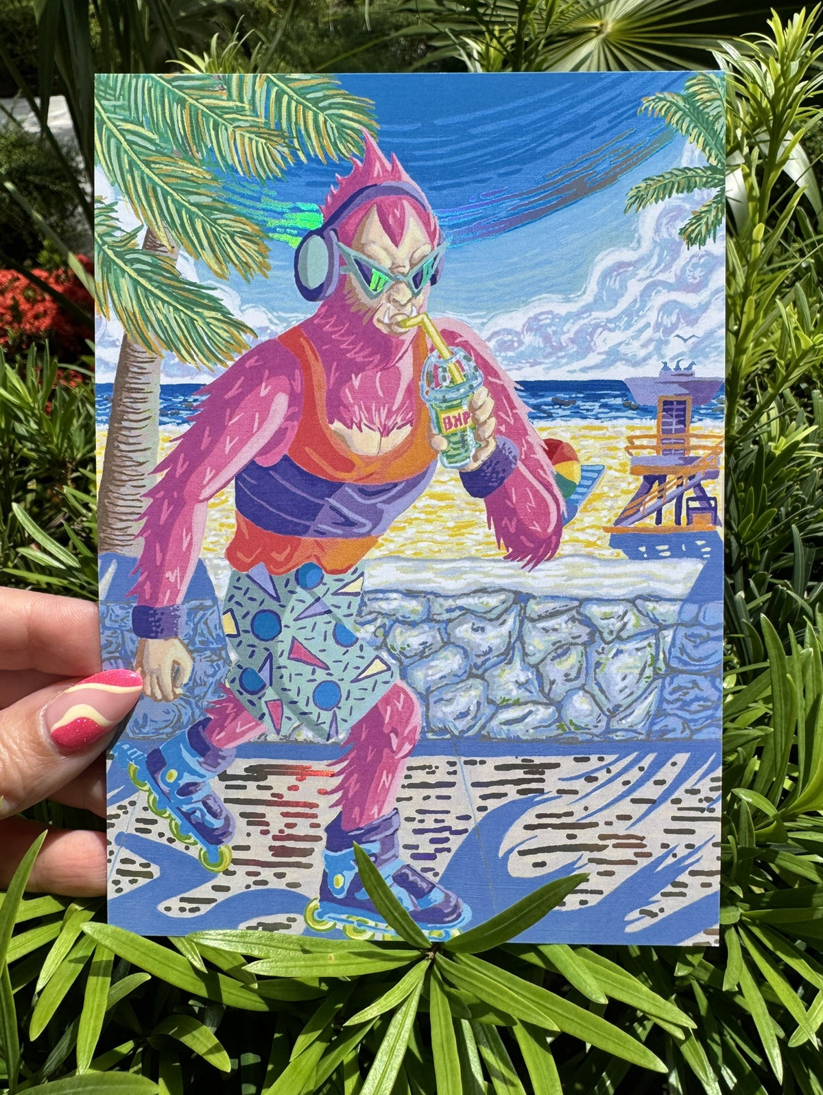 Skunk Ape Rollerblading Print