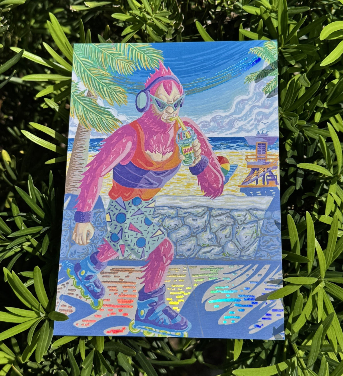 Skunk Ape Rollerblading Print