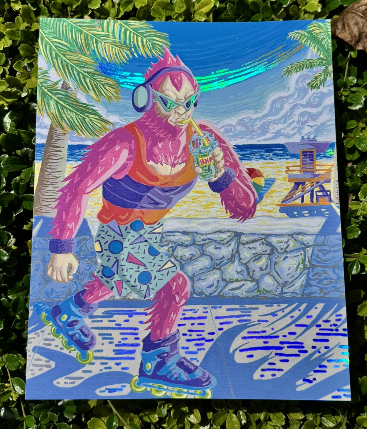 Skunk Ape Rollerblading Print