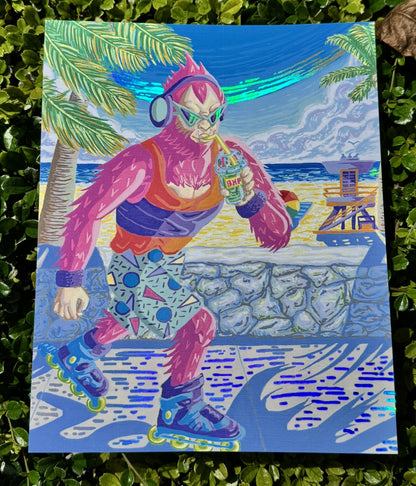 Skunk Ape Rollerblading Print