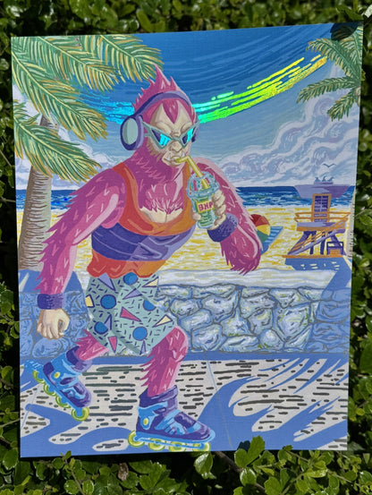 Skunk Ape Rollerblading Print
