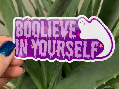 Boolieve In Yourself waterproof vinyl sticker