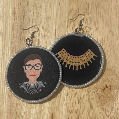 RBG Earrings - with white beading