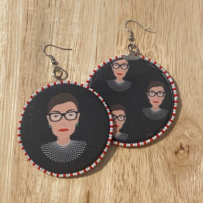 RBG Earrings red and white beads