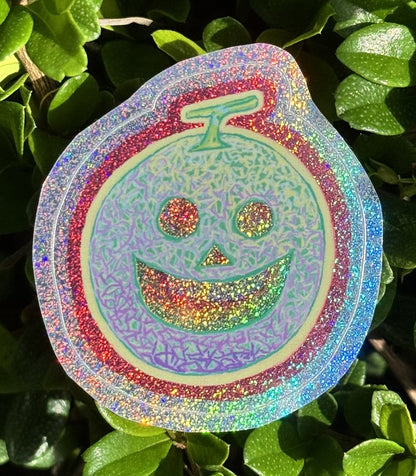Manic Melon Jack-o-Lantern Sticker