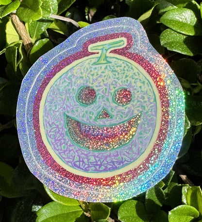 Manic Melon Jack-o-Lantern Sticker
