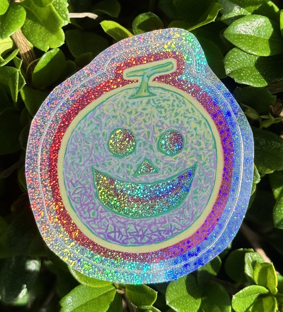 Manic Melon Jack-o-Lantern Sticker