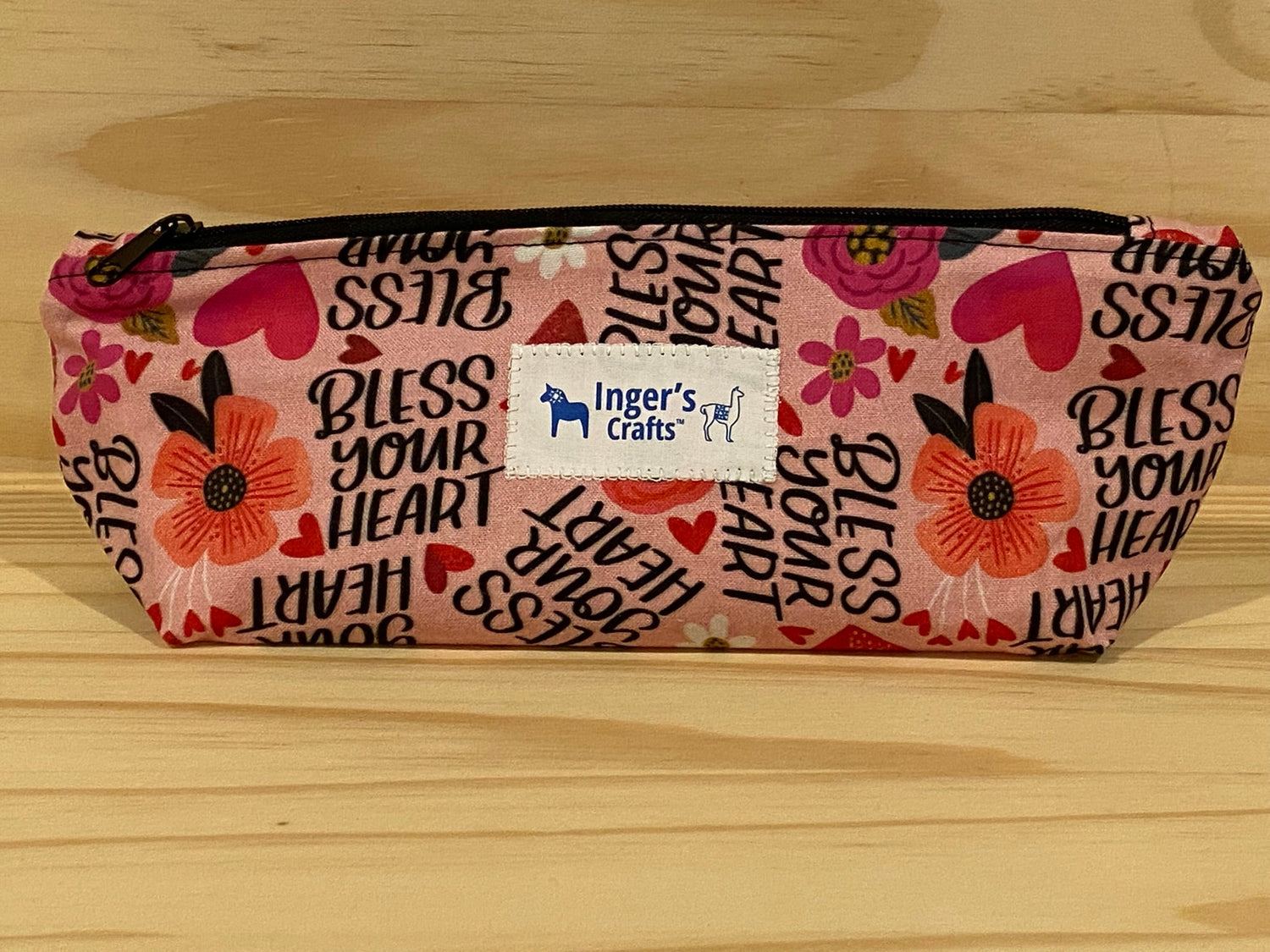 Bless Your Heart Pencil Pouch -  Standing