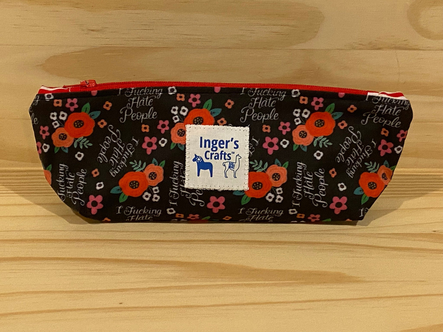 I F*ing Hate People Pencil Pouch -  Standing