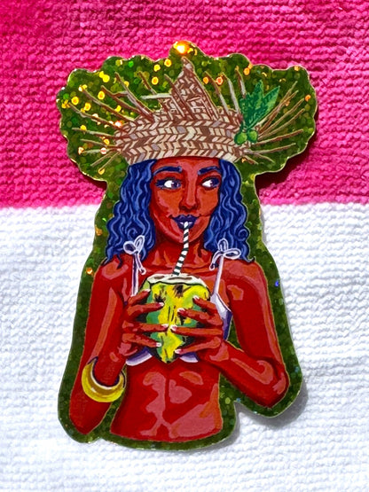 Pool Witch Coral Sticker