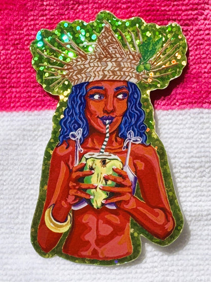 Pool Witch Coral Sticker