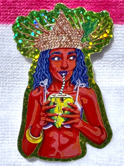 Pool Witch Coral Sticker