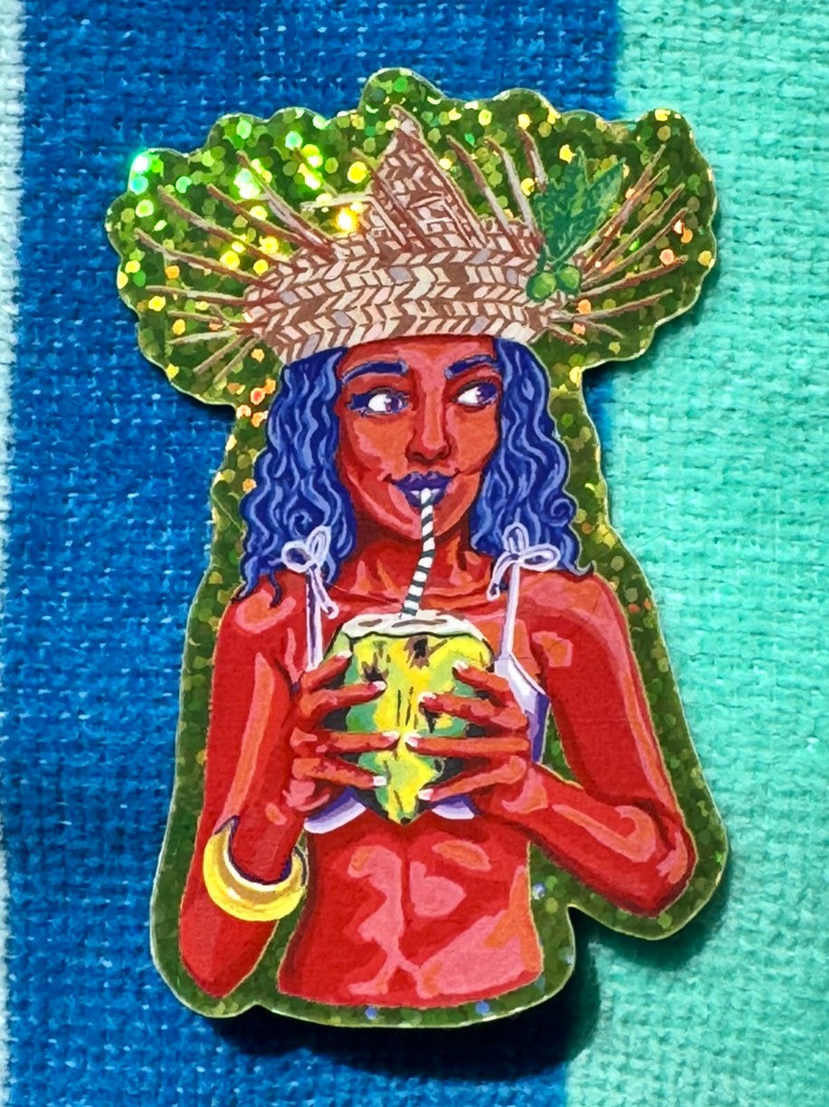 Pool Witch Coral Sticker