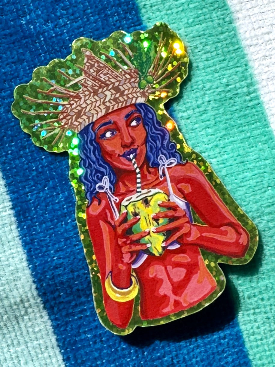 Pool Witch Coral Sticker
