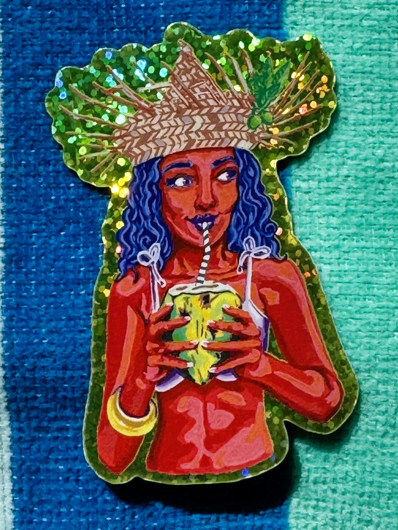 Pool Witch Coral Sticker