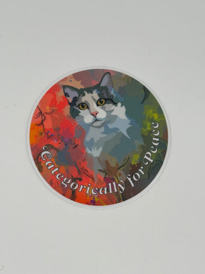 Cat Resistance Stickers: CATegorically for Peace &amp; Paws off our Rights!