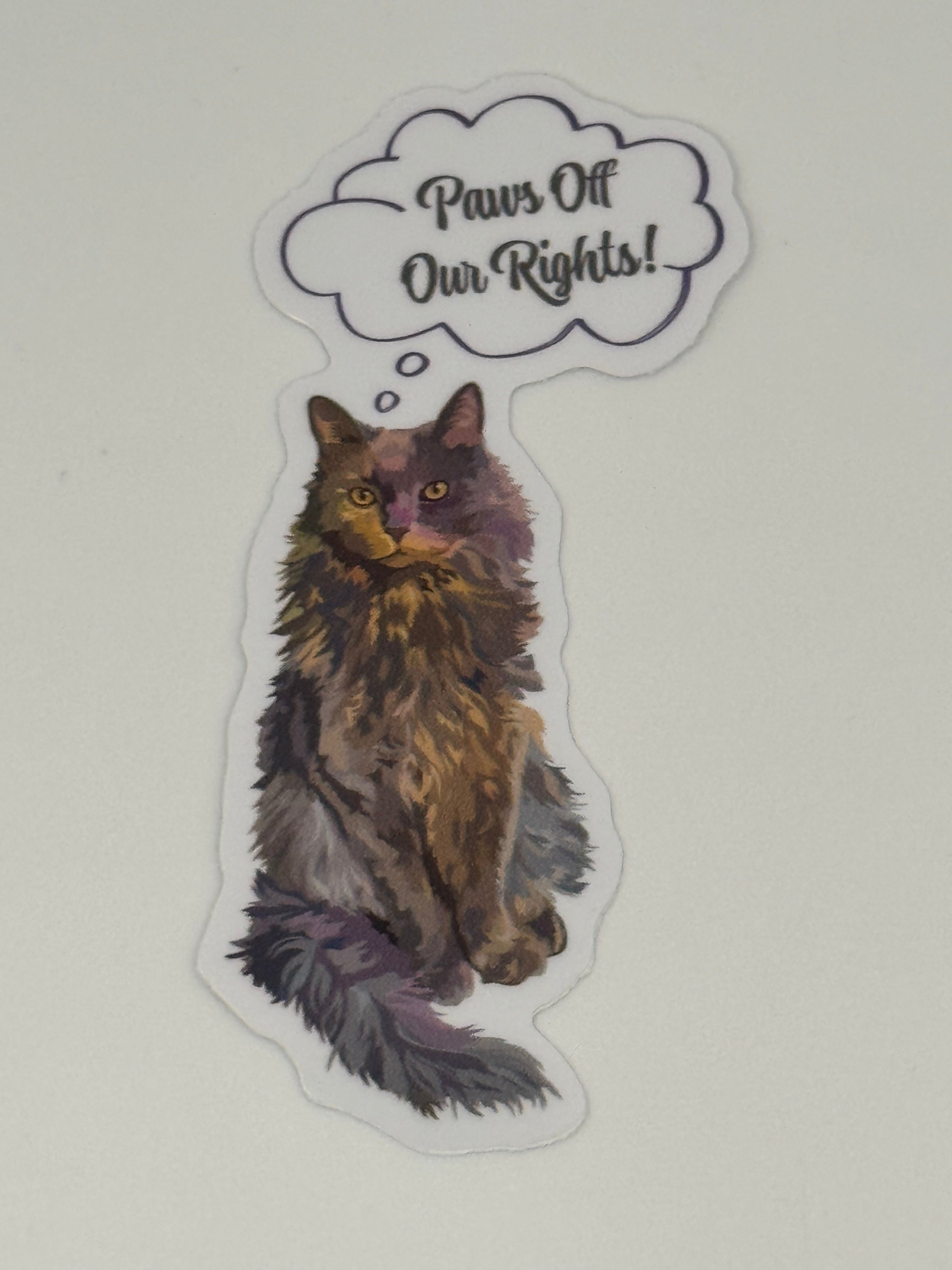 Cat Resistance Stickers: CATegorically for Peace &amp; Paws off our Rights!