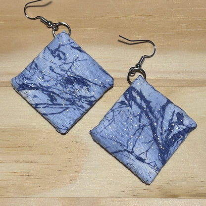 Scandi Snowflake Earrings - blue variegated