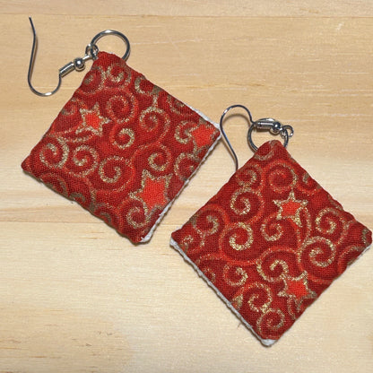 Scandi Snowflake Earrings - red etoile on white