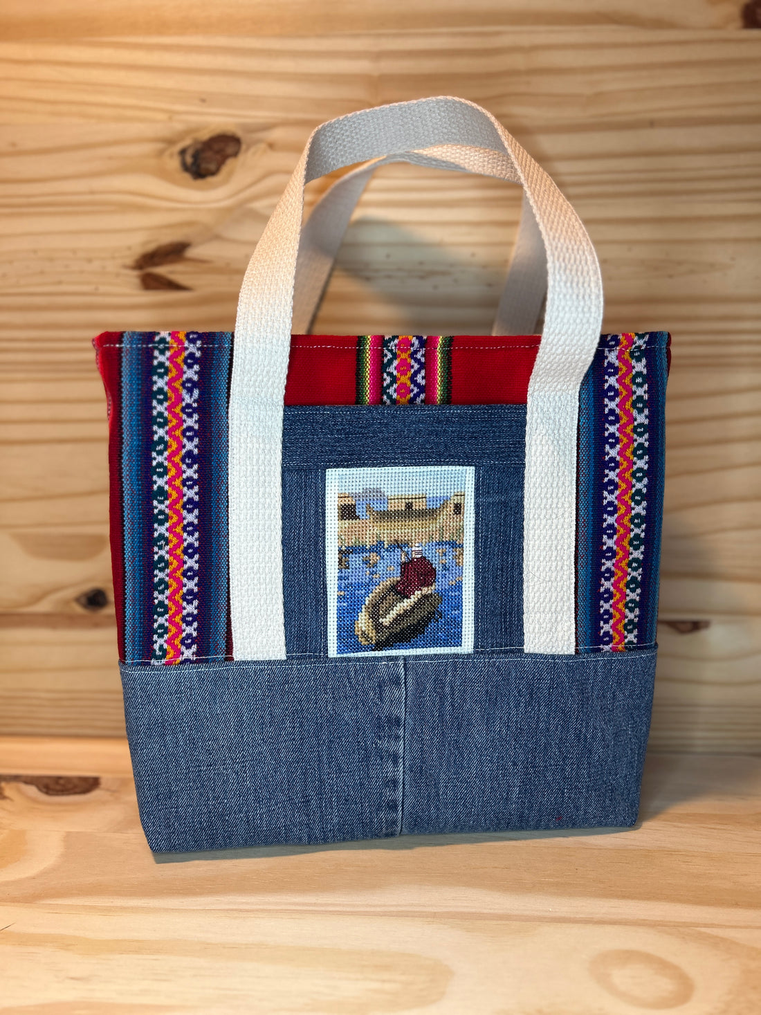 Aguyao and upcycled denim totebag