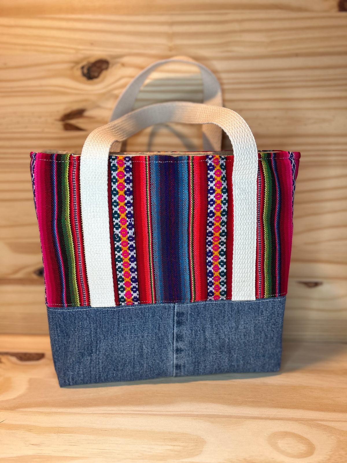 Aguyao and upcycled denim totebag