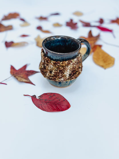 Hand-dyed merino mug cozy