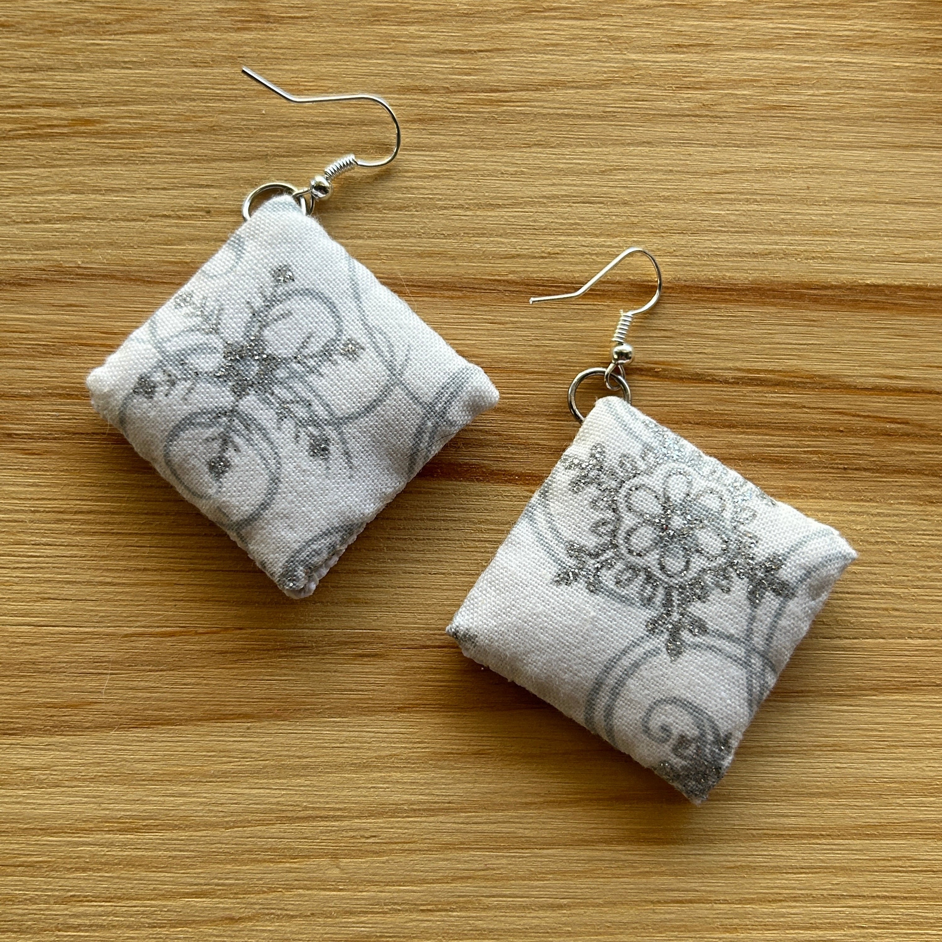 Scandi Snowflake Earrings - black on white