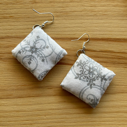 Scandi Snowflake Earrings - black on white