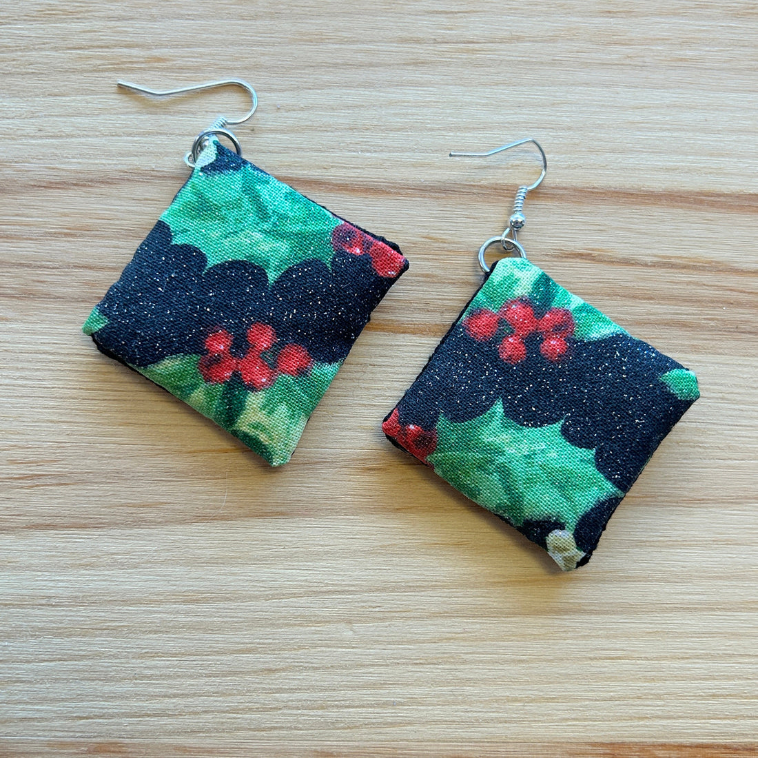 Scandi Snowflake Earrings - white on black