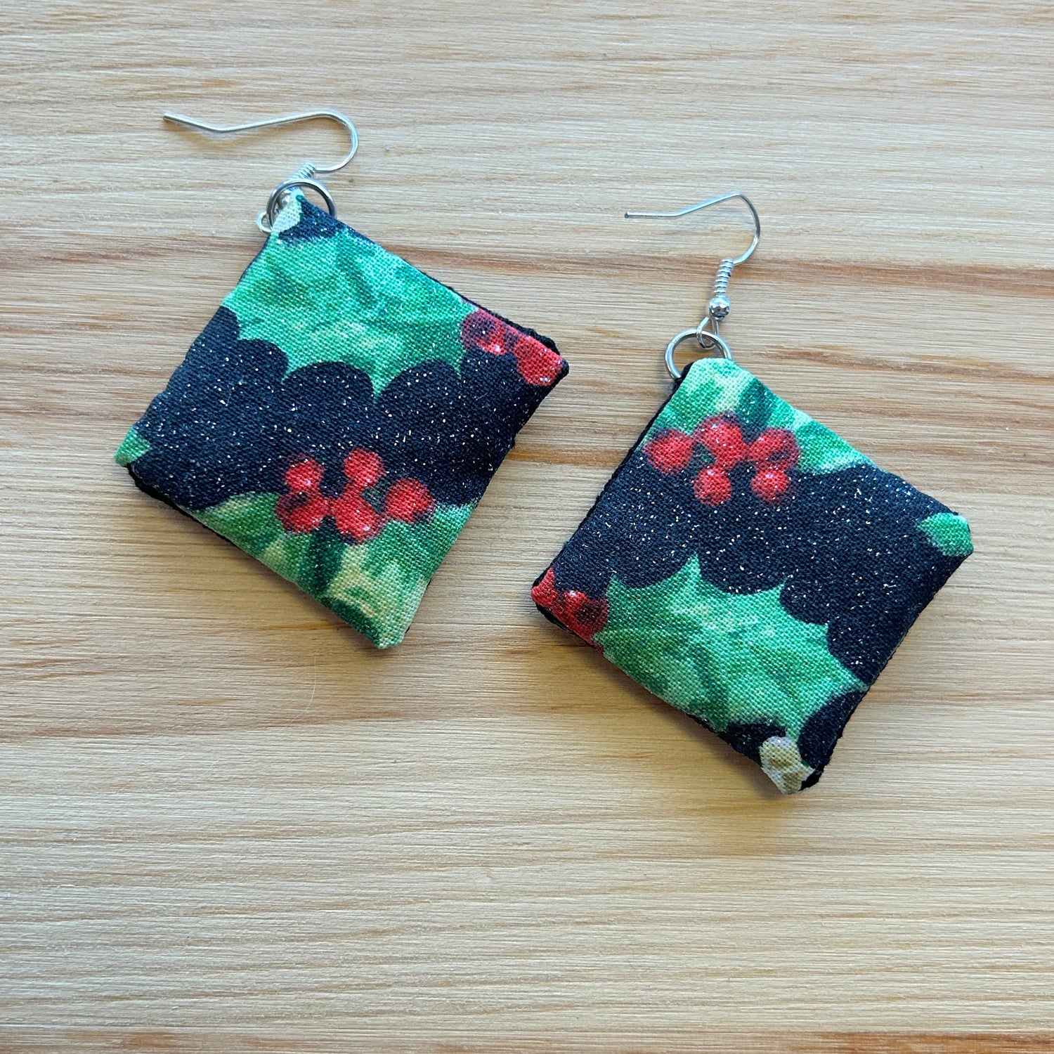 Scandi Snowflake Earrings - white on black
