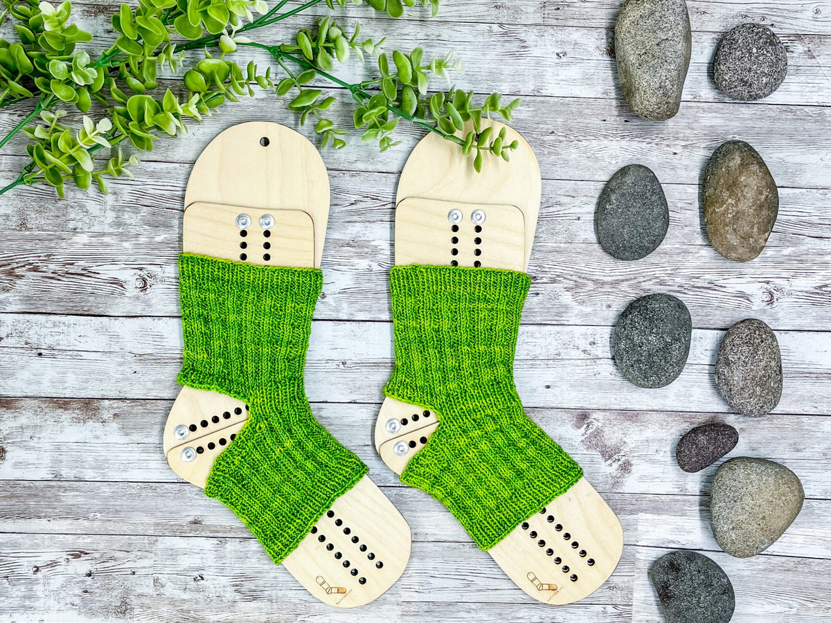 Hand dyed merino yoga socks