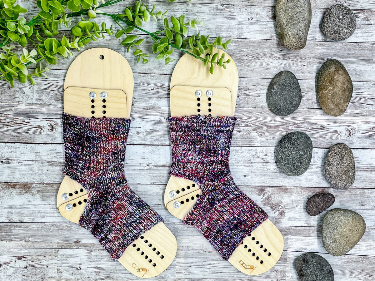 Hand dyed merino yoga socks