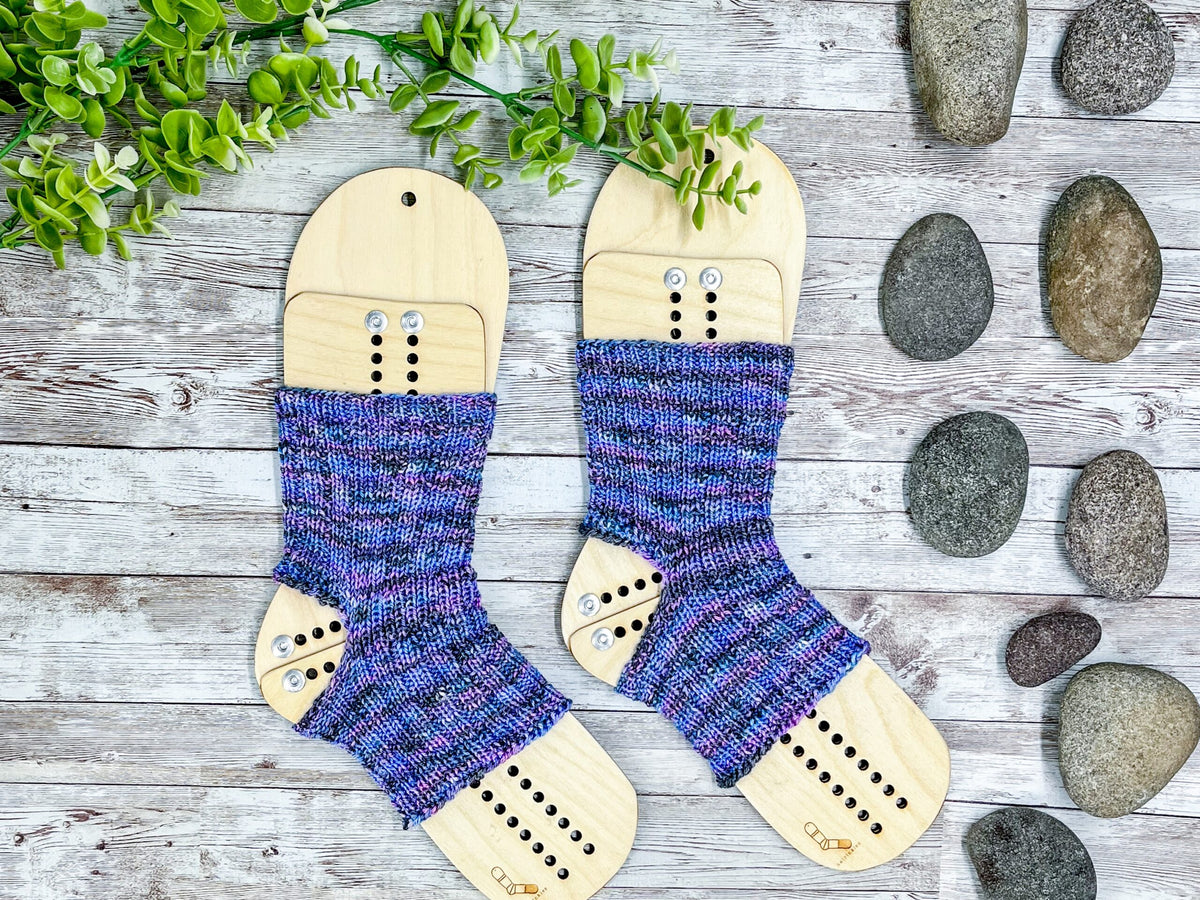 Hand dyed merino yoga socks