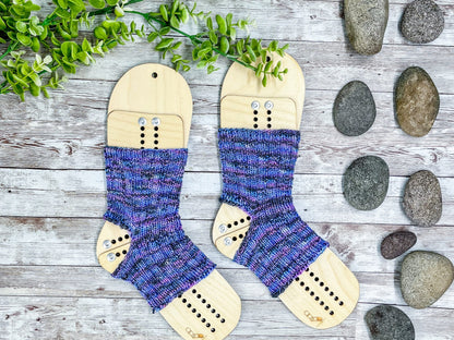 Hand dyed merino yoga socks