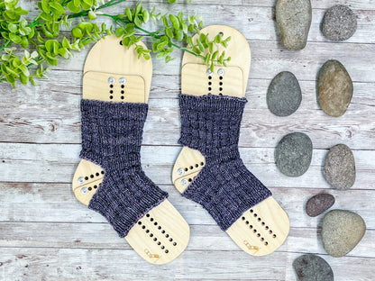 Hand dyed merino yoga socks
