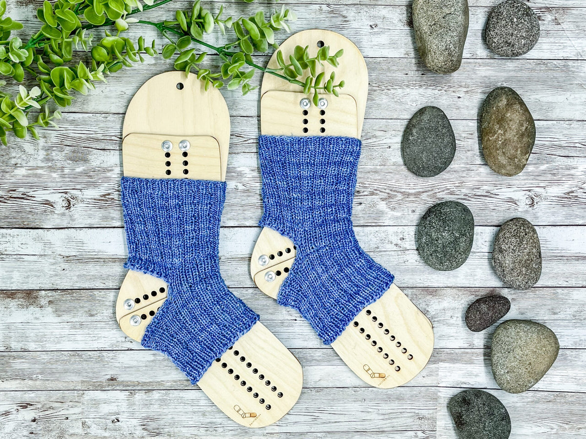 Hand dyed merino yoga socks
