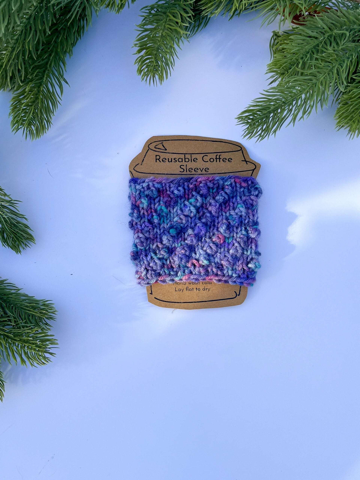 Hand-dyed merino reusable coffee sleeve
