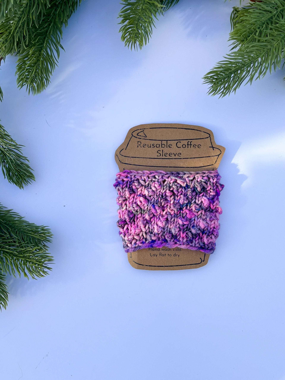 Hand-dyed merino reusable coffee sleeve