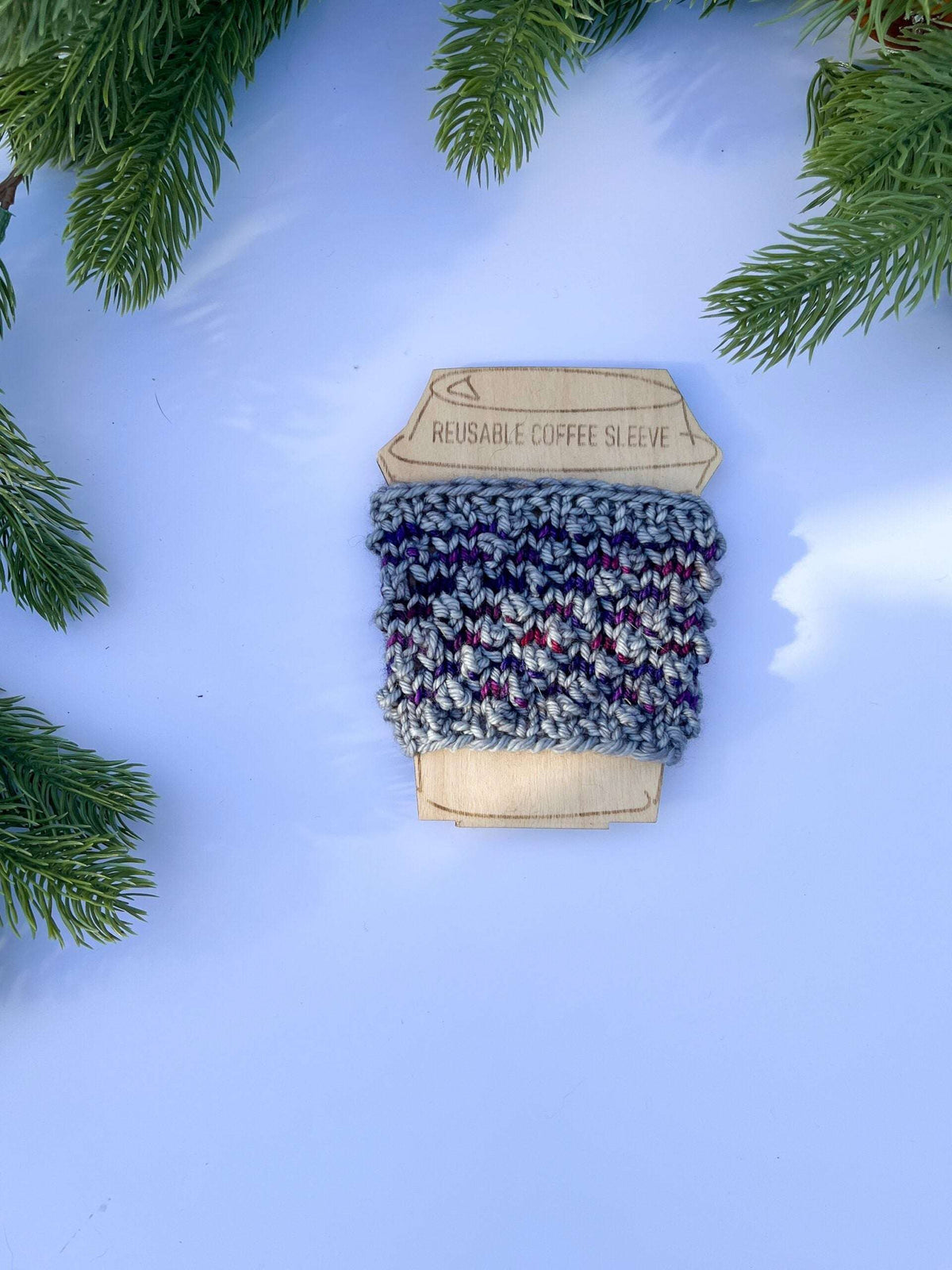 Hand-dyed merino reusable coffee sleeve