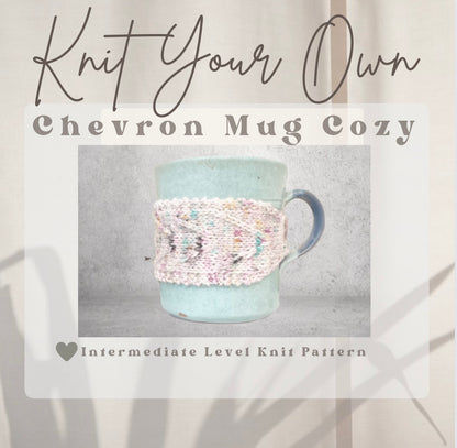 Knitting pattern: Chevron Mug Cozy - DIGITAL DOWNLOAD