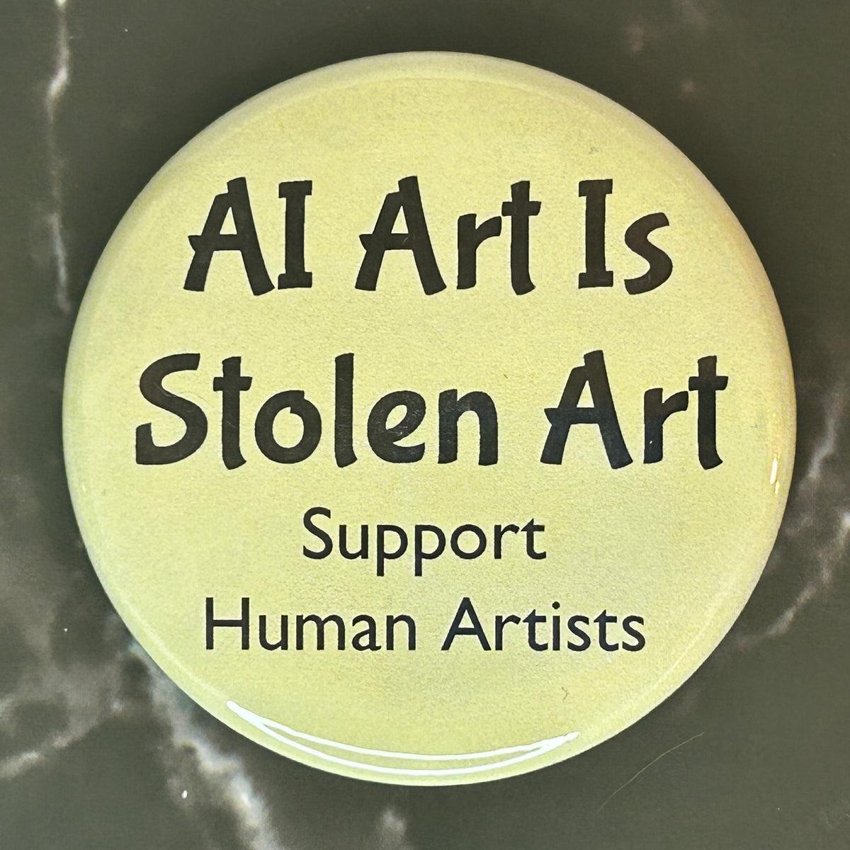 AI Art is Stolen Art - button/magnet/mirror