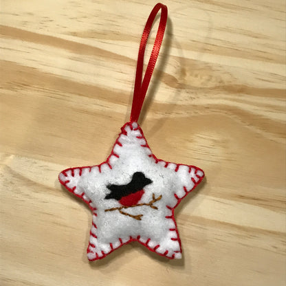 Bullfinch felt Christmas ornament