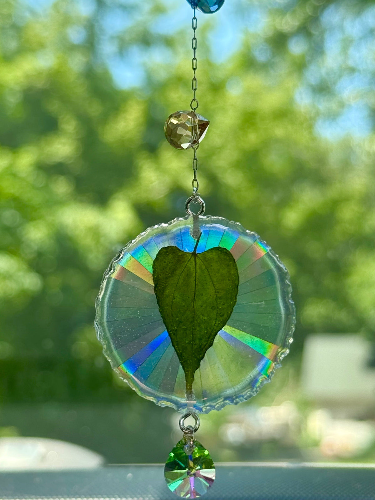 Mini Leaf Suncatcher - Holo A. Crystal x Lux